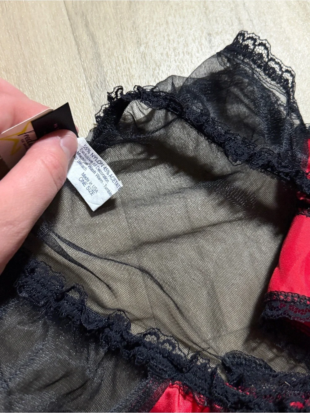 Vintage Y2K Frederick’s of Hollywood Red Black Satin Bustier & Panty Set NWT